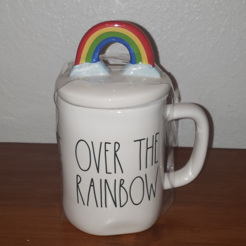 Rae Dunn Over the Rainbow Topper Mug